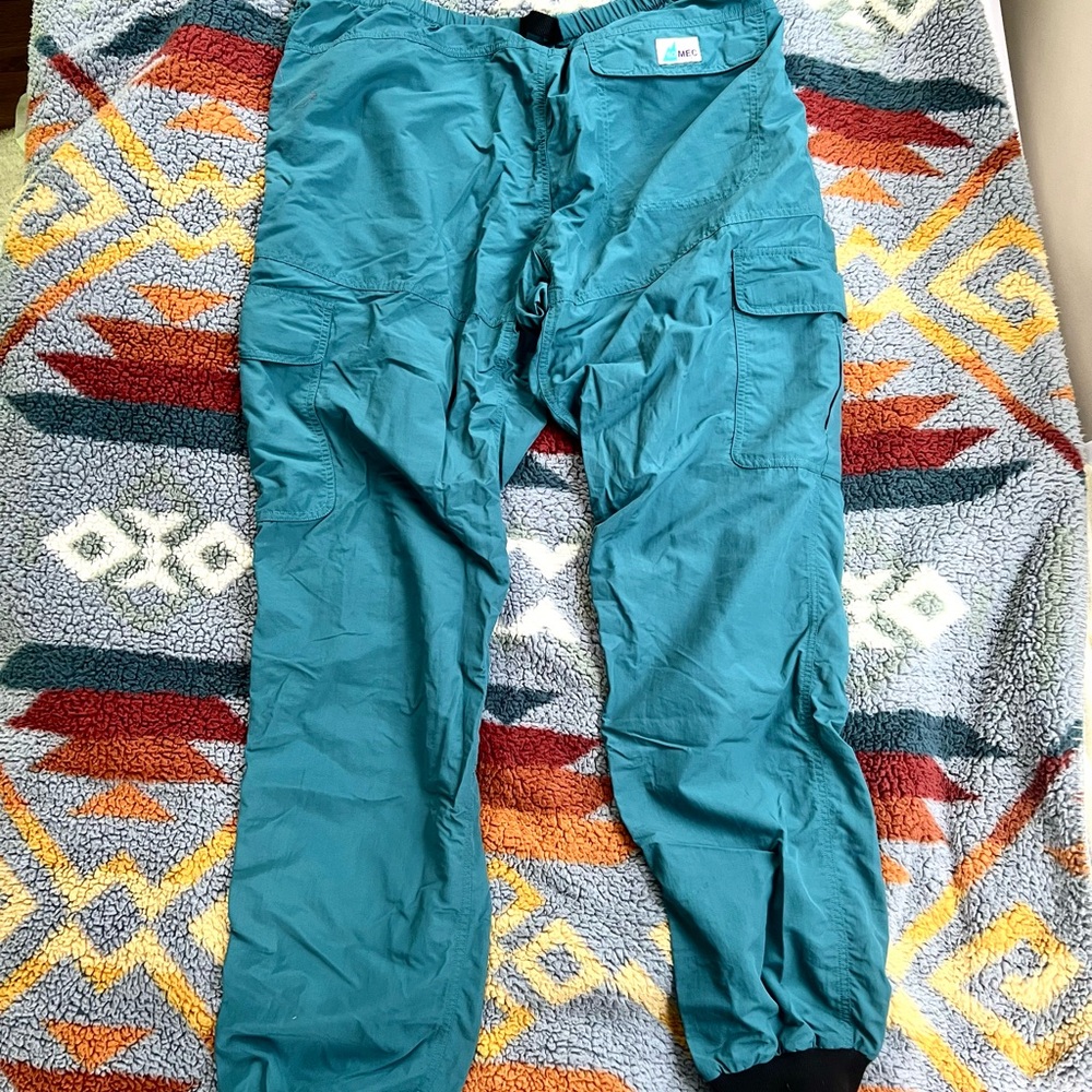 MEC Blue Cargo Pants with Relaxed Fit and Tapered Ankle